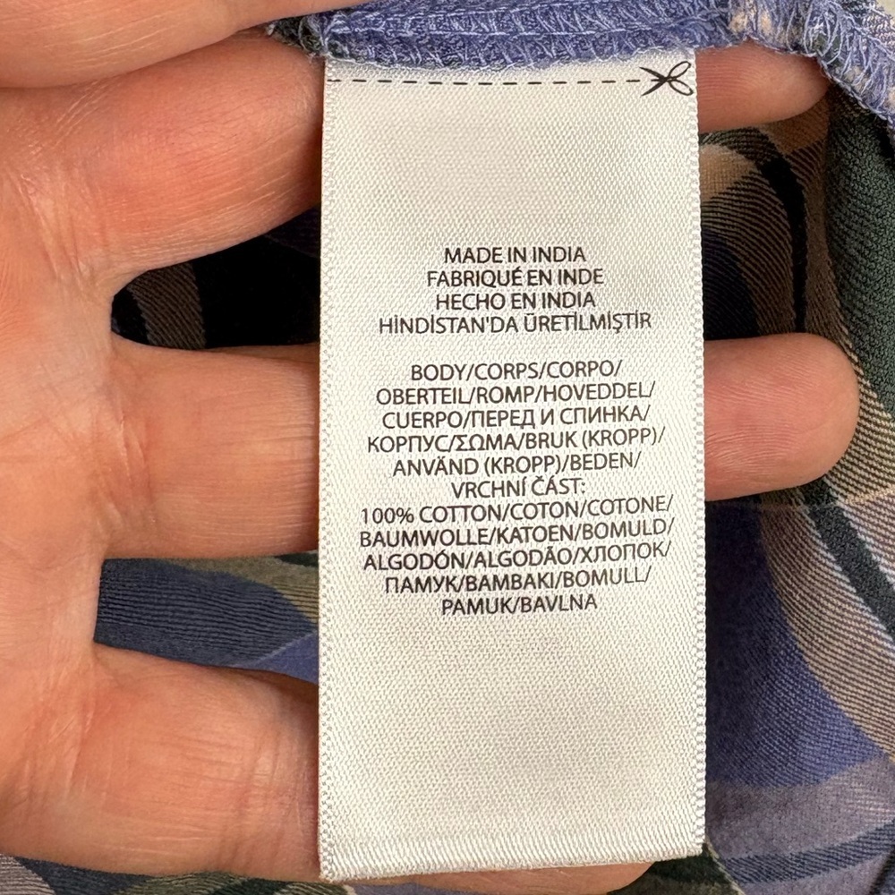 Lauren Ralph Lauren 100% Cotton Lavender, Green & Peach Plaid Button-Up size XL - Picture 5 of 12